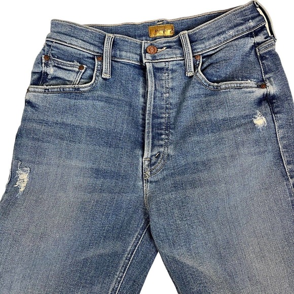 Mother Denim Tripper Ankle Fray Flare Jeans in Play Like A Pirate Size 25 - Picture 4 of 9